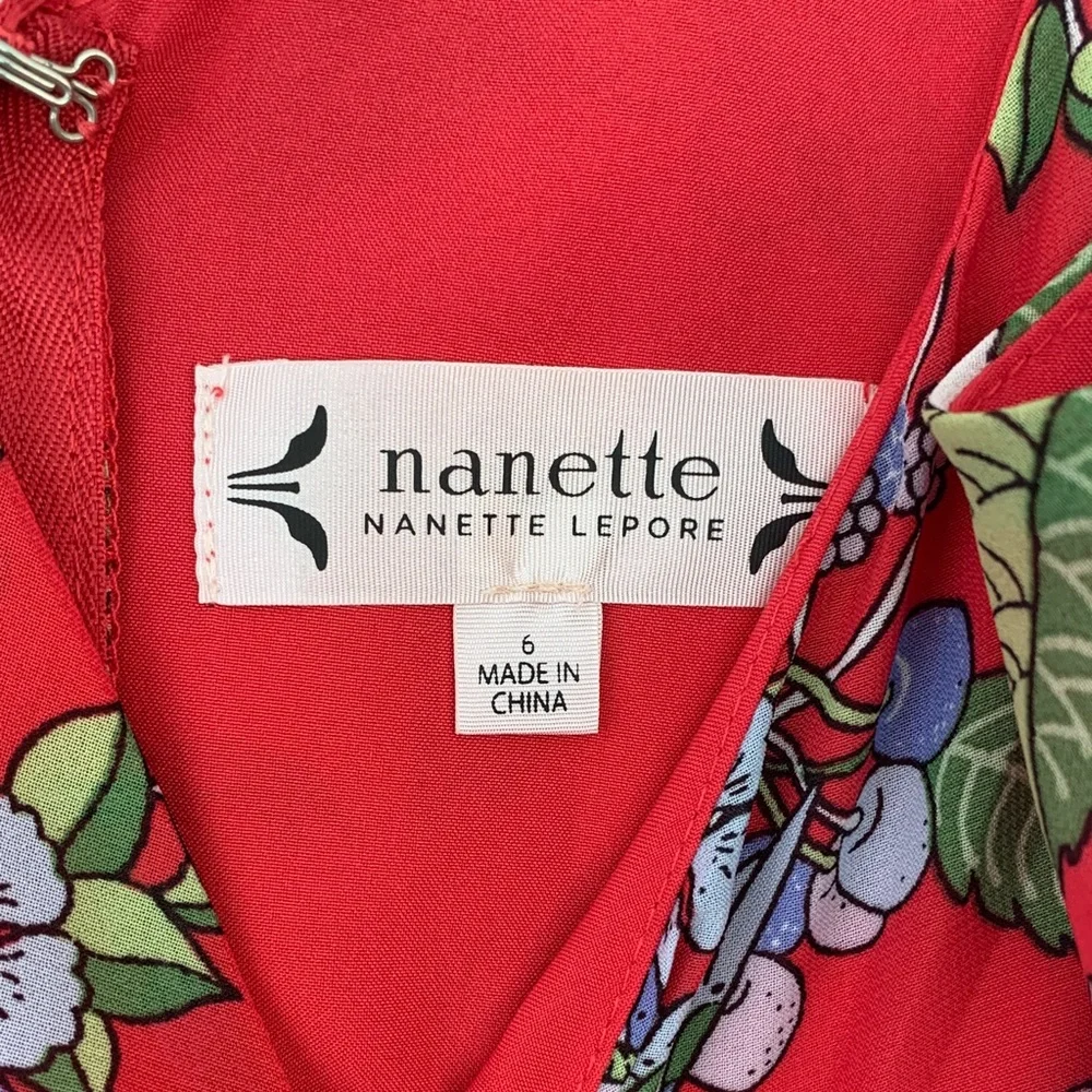 Nanette Lepore Red Floral Maxi Dress size 6 - Picture 5 of 12